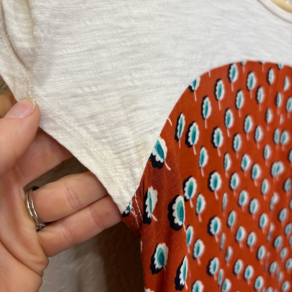 Anthropologie | Meadow Rue Mixed Media Pocket Pattern Drop Tee Size XS Boho - Picture 11 of 12